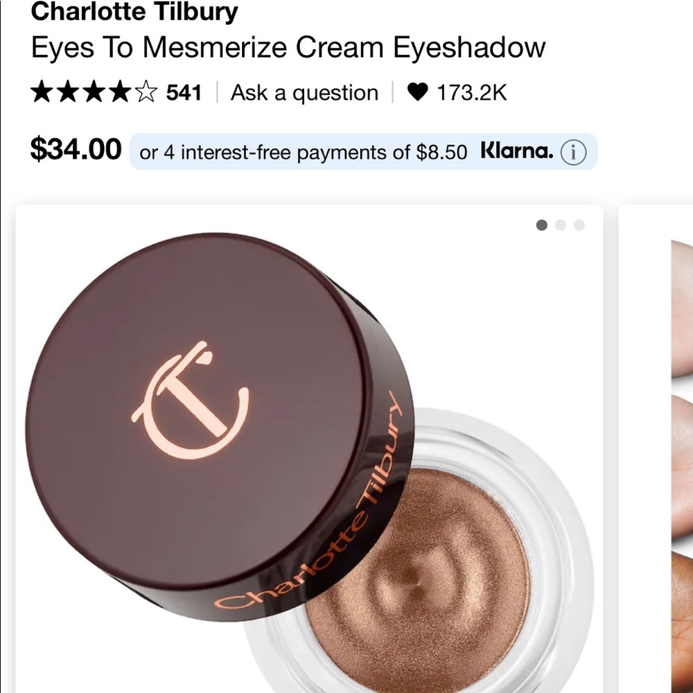 COPY - Charlotte Tilbury Eyes to Mesmerize Cream Eyeshadow Color Amber Gold